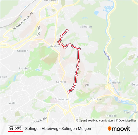 Автобус 695: карта маршрута