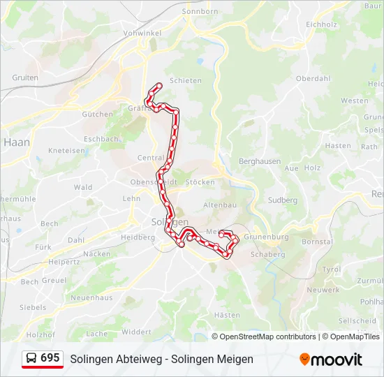 695 Bus Line Map