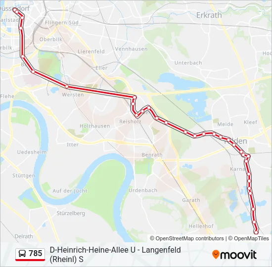 785 Bus Line Map