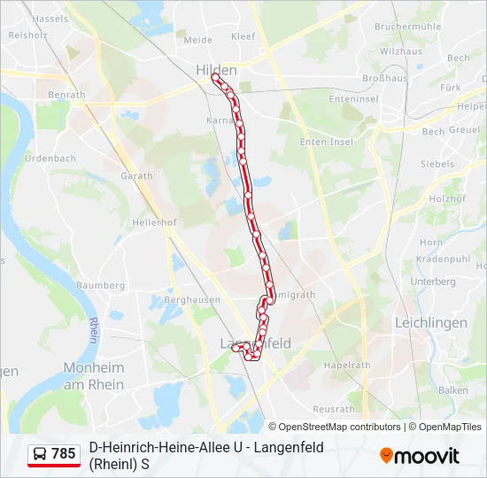 785 Bus Line Map