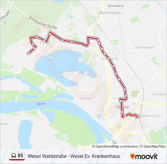 85 Bus Line Map