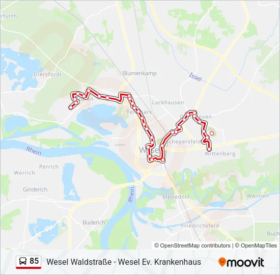 85 Bus Line Map