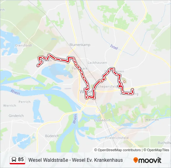 85 Bus Line Map