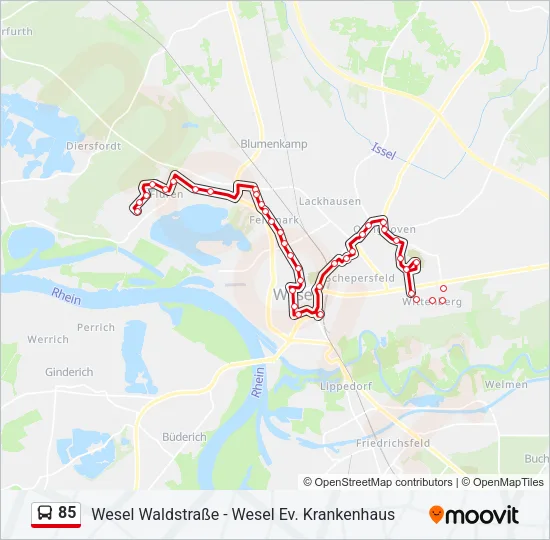 85 Bus Line Map