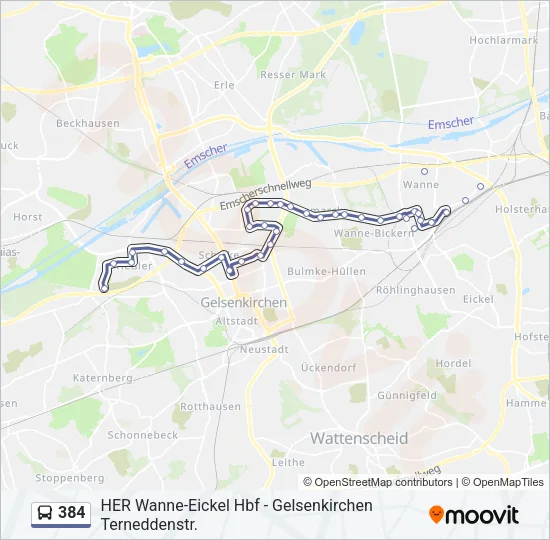 384 Bus Line Map