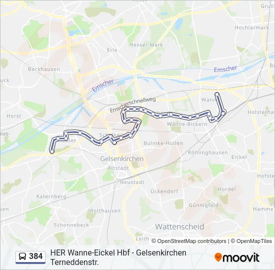 384 Bus Line Map