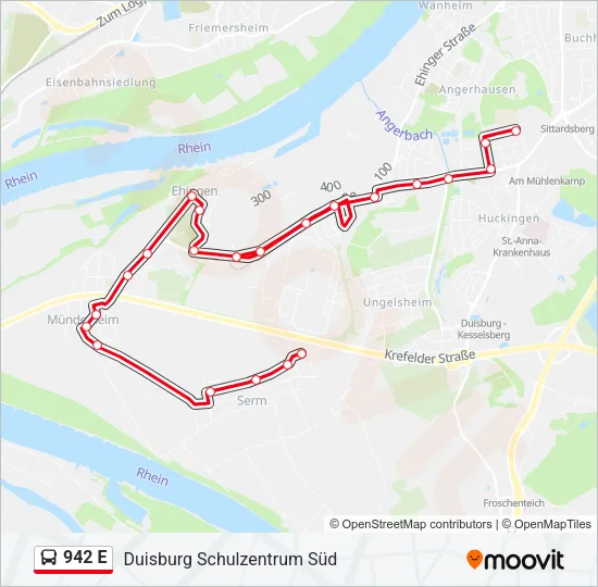 942 E Bus Line Map