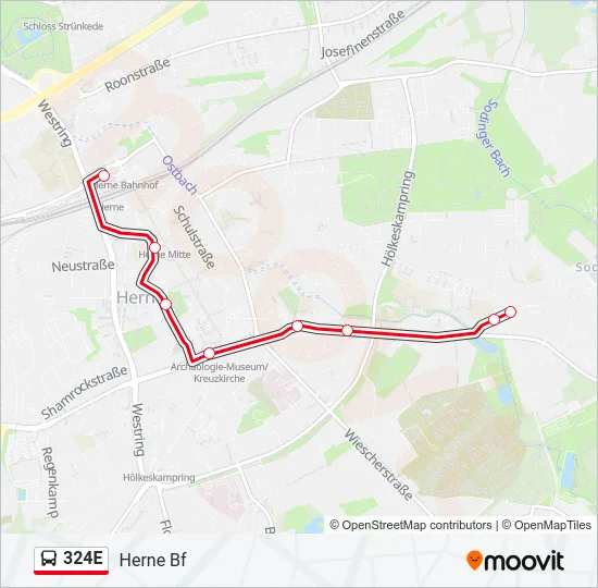 324E Bus Line Map