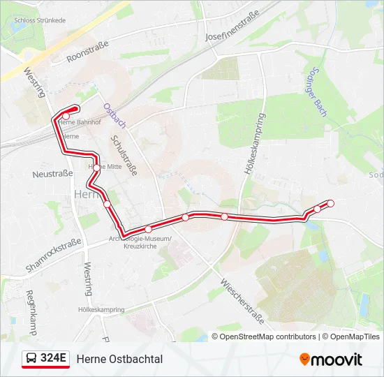 324E Bus Line Map