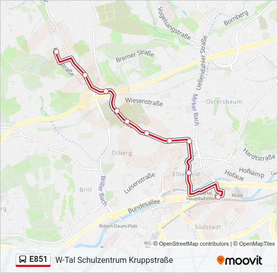 E851 Bus Line Map