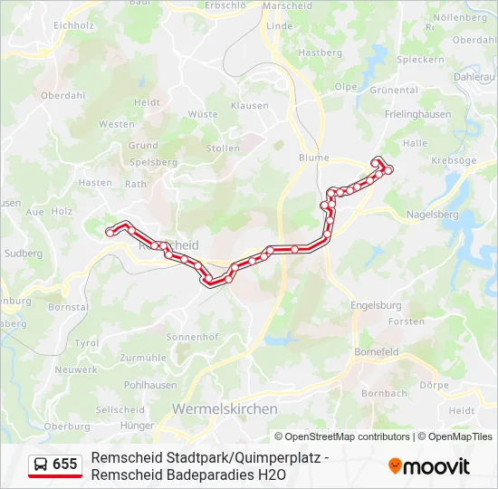 655 Bus Line Map