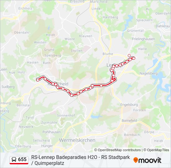 655 bus Line Map