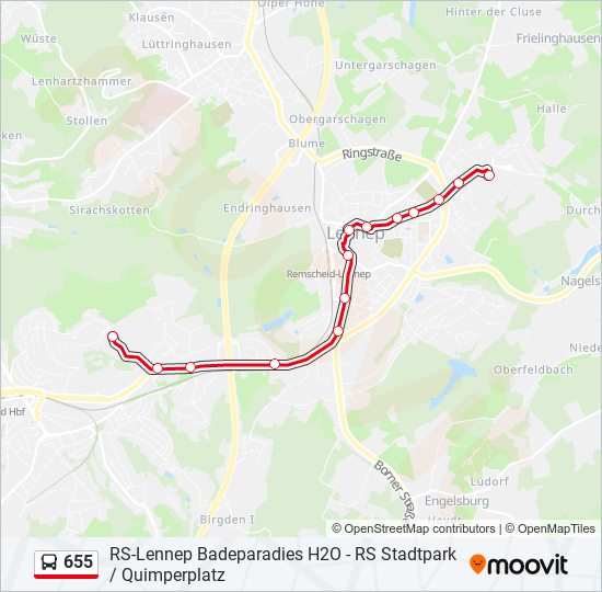 655 bus Line Map