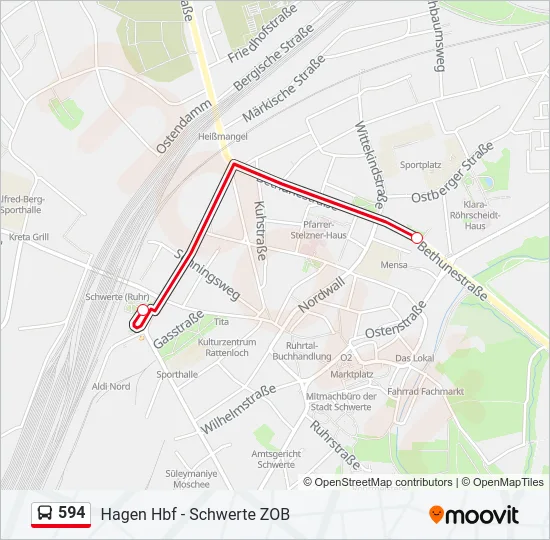 594 Bus Line Map