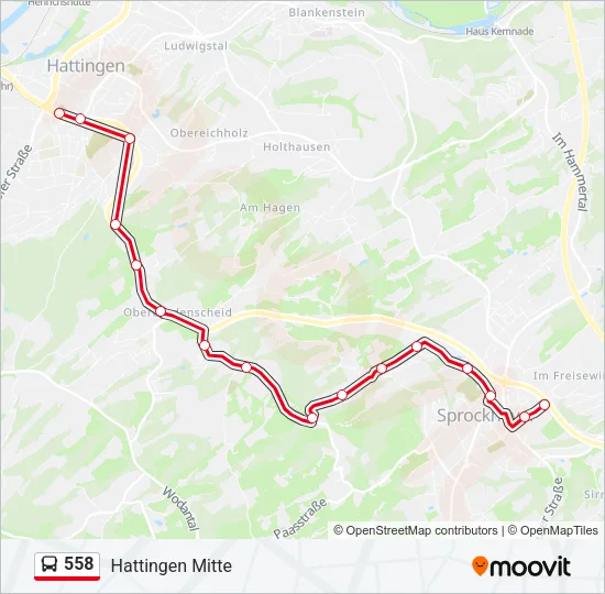 558 Bus Line Map