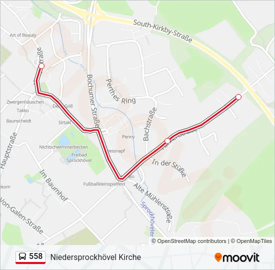 558 Bus Line Map