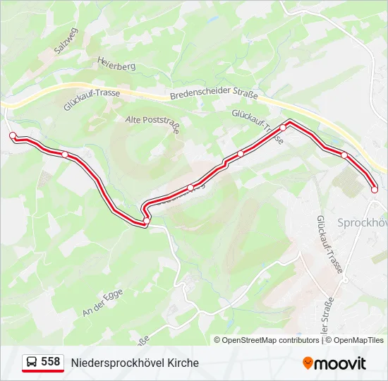 558 Bus Line Map