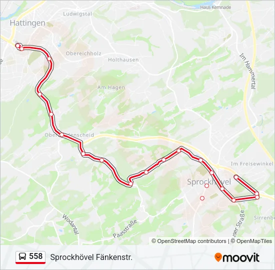 558 Bus Line Map