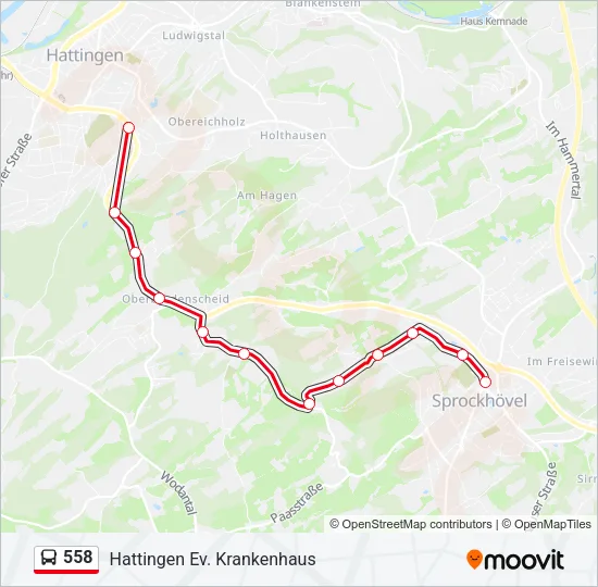 558 Bus Line Map