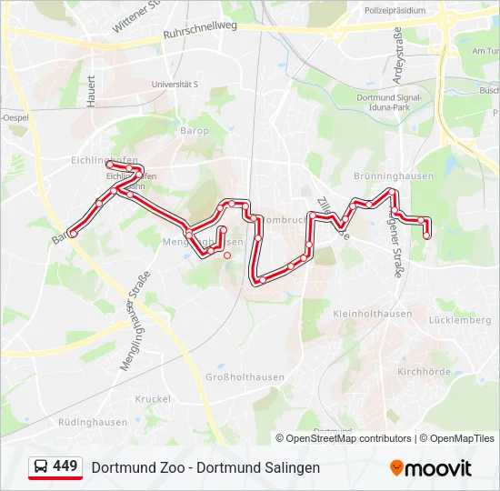 449 Bus Line Map