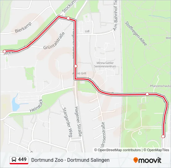 449 Bus Line Map