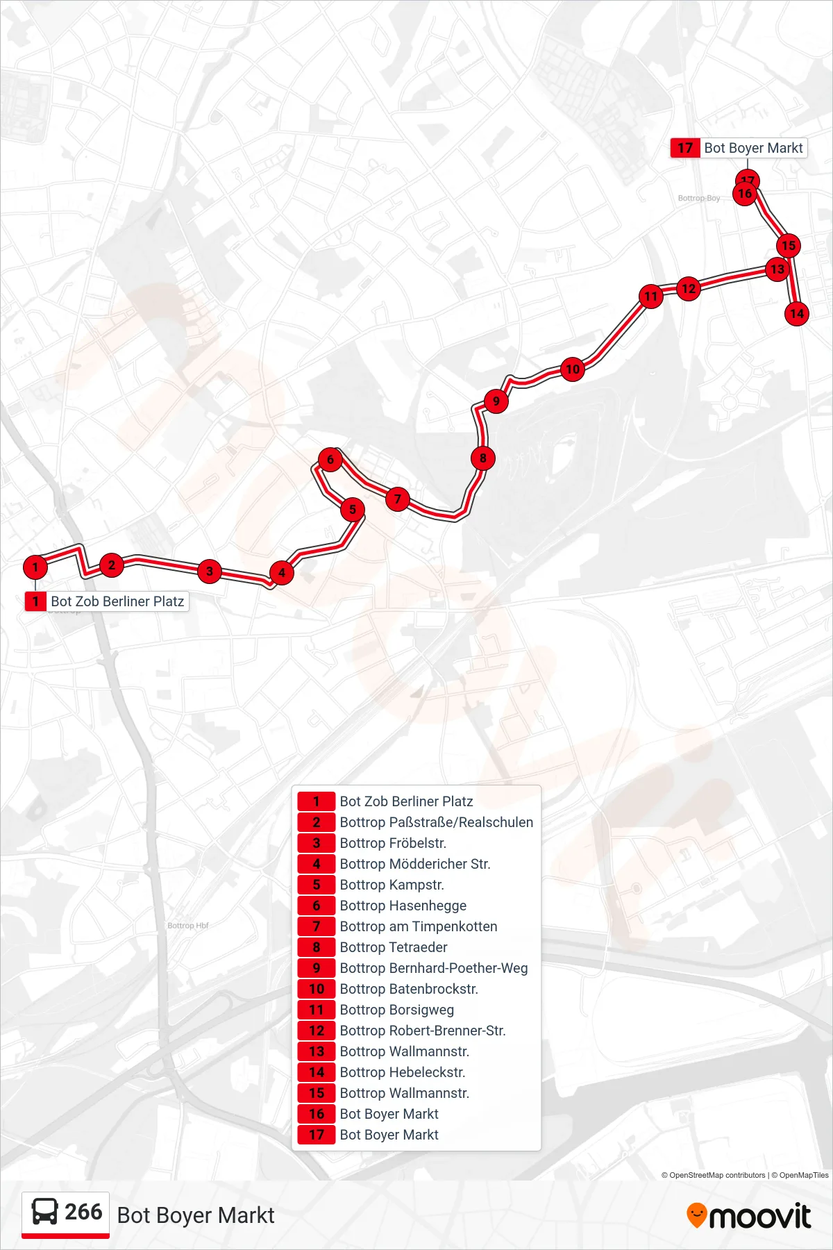 Linie 266 (Bus) Richtung Bot Boyer Markt: Route und Haltestellen auf der Karte