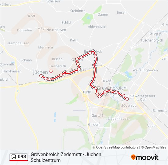 098 Bus Line Map