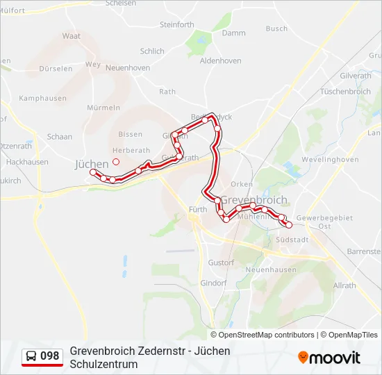 098 Bus Line Map