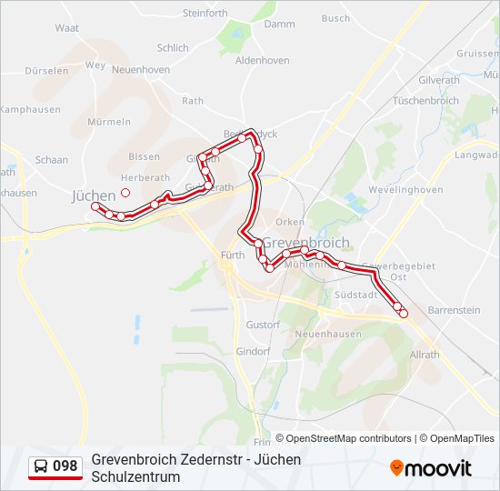 098 Bus Line Map