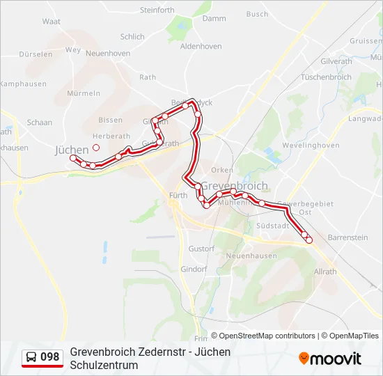 098 Bus Line Map