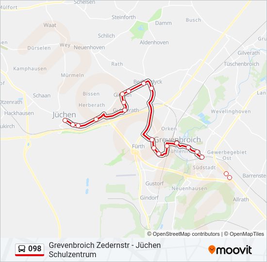 098 Bus Line Map