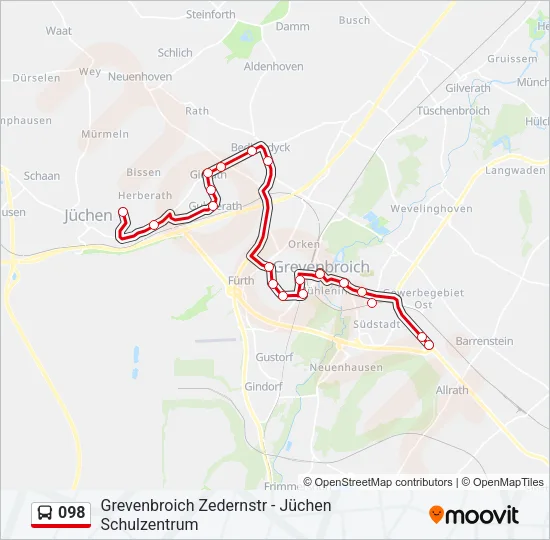 098 Bus Line Map