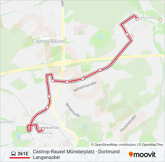 361E Bus Line Map