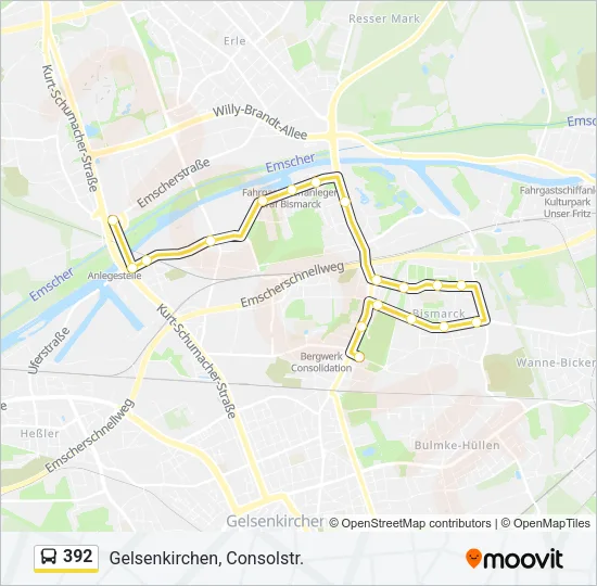 392 Bus Line Map