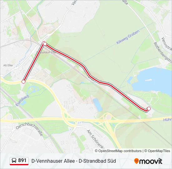 891 Bus Line Map