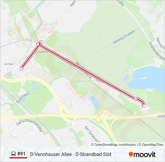 891 Bus Line Map