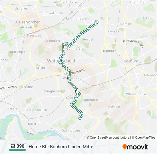 390 Bus Line Map