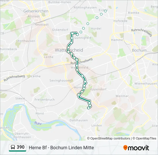 390 Bus Line Map