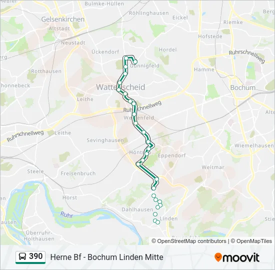 390 Bus Line Map