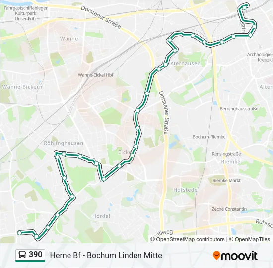 390 Bus Line Map