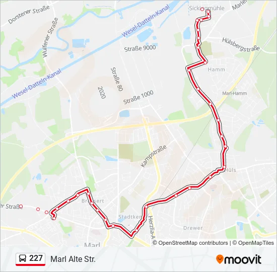 227 Bus Line Map