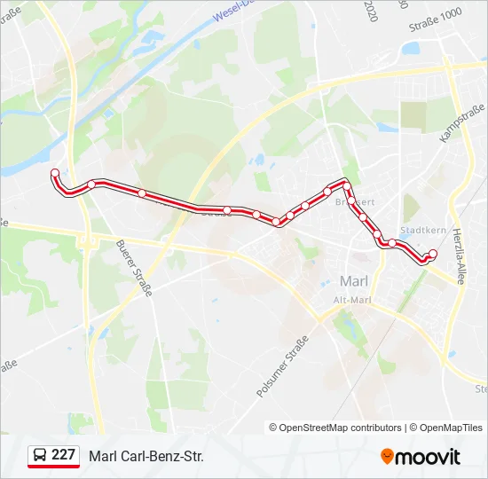 227 Bus Line Map