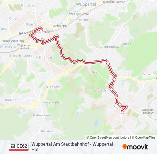 CE62 bus Line Map