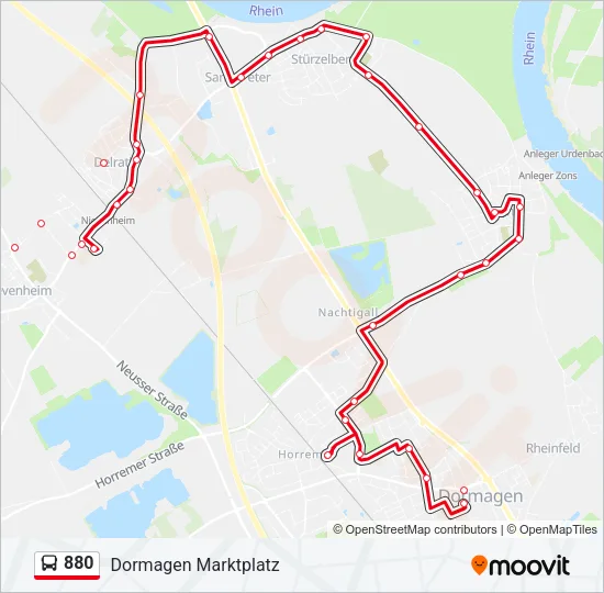 880 Bus Line Map