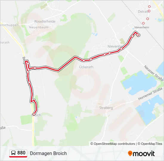 880 Bus Line Map