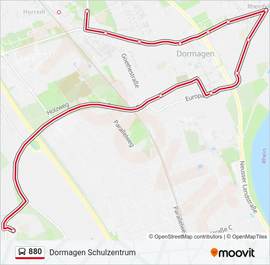 880 Bus Line Map