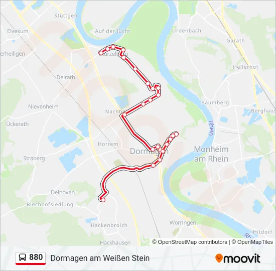880 Bus Line Map