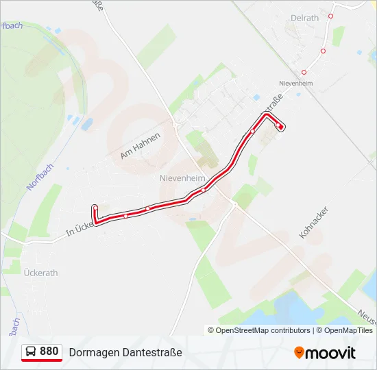 880 Bus Line Map