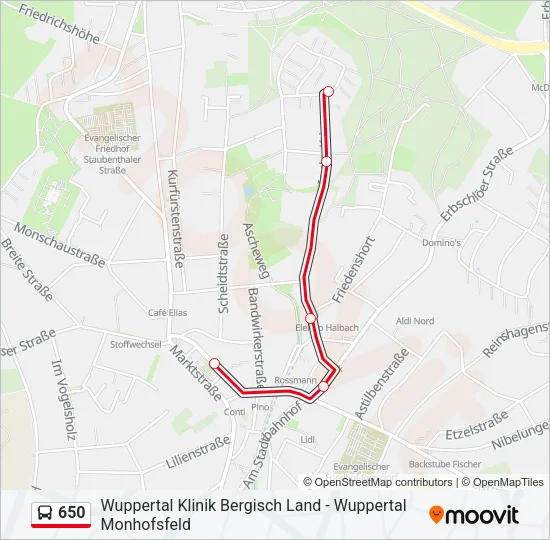 650 Bus Line Map