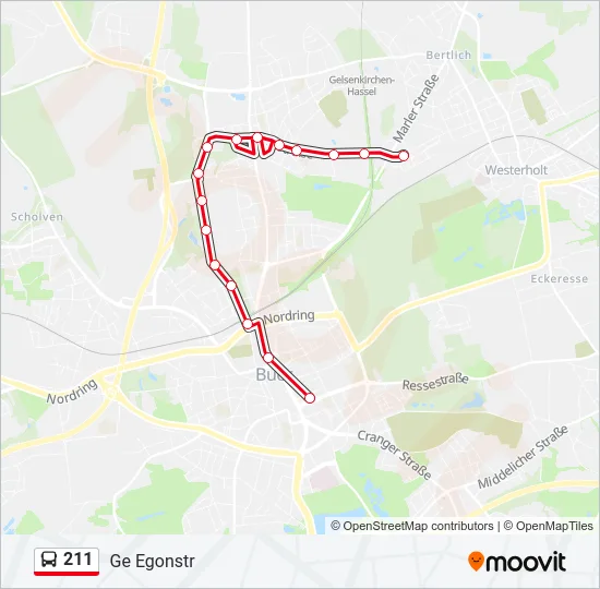 211 Bus Line Map